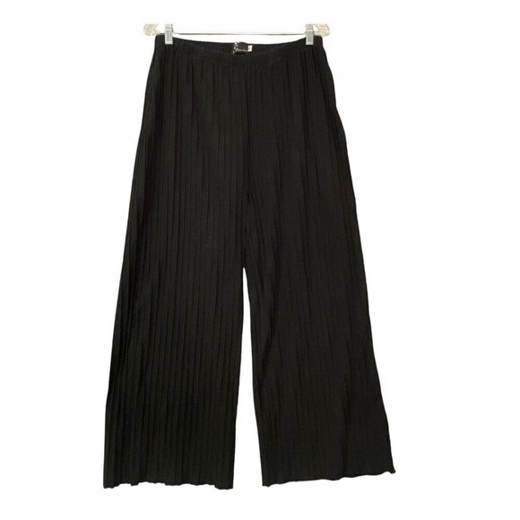 FENINI Women Wide Leg Pants Size XL Black Elastic Waist Relaxed Fit Comfy - Picture 1 of 10